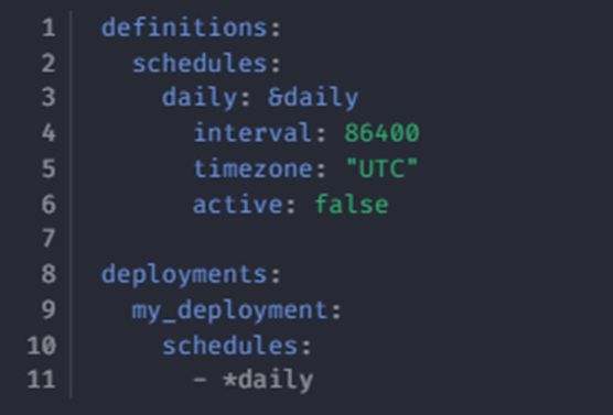 predefined values for granulated, focused flows